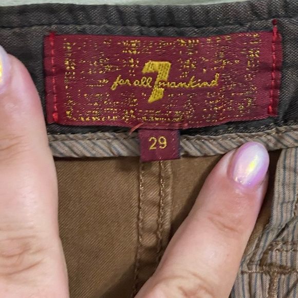 7 For All Mankind Sz 29 Cropped Maggee Pant Jean Ginger AN6221981 Toffee - Picture 7 of 9